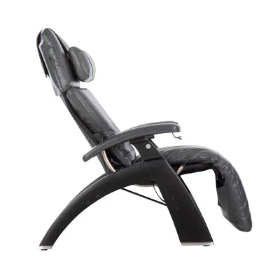 Human Touch Perfect Chair PC-420 Classic Manual Plus in matte black / grey premium leather padset side view