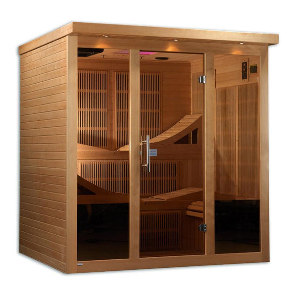 Golden Designs Monaco 6-person PureTech™ Near Zero EMF FAR Infrared Sauna - Wish Rock Relaxation