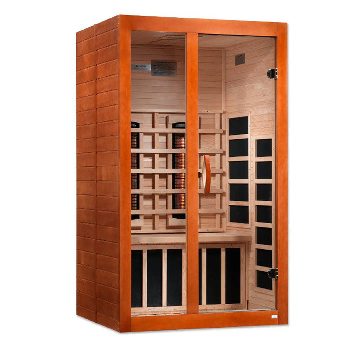 Dynamic Santiago 2-Person Full Spectrum Near Zero EMF Sauna - Canadian Hemlock - Wish Rock Relaxation