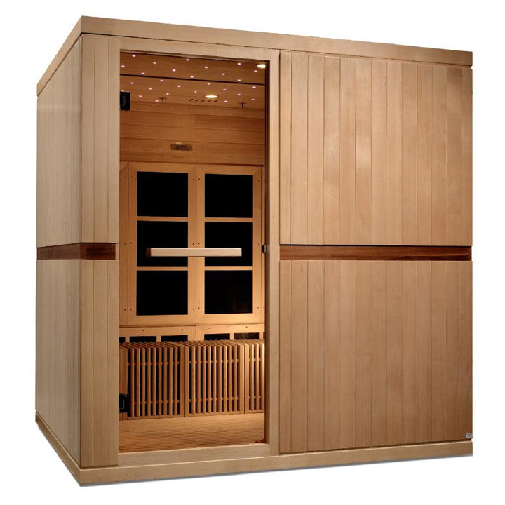 Golden Designs Catalonia 8-person PureTech™ Near Zero EMF (Under 2MG) FAR Infrared Sauna (Canadian Hemlock) - Wish Rock Relaxation