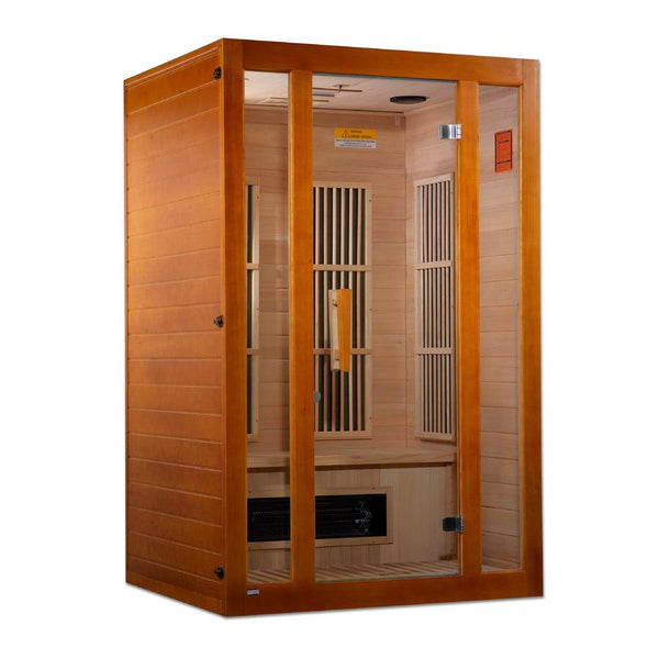 Maxxus "Aspen" Dual Tech 2-Person Low EMF FAR Infrared Sauna - Canadian Hemlock - Wish Rock Relaxation