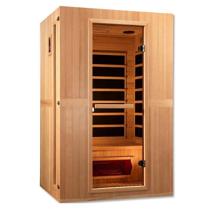 Maxxus "Serenity" Dual Tech 2-Person Low EMF FAR Infrared Sauna - Canadian Hemlock - Wish Rock Relaxation