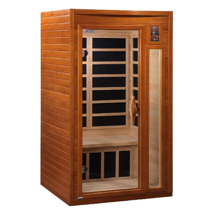 Dynamic Barcelona Elite 1-2 Person Ultra Low EMF FAR Infrared Sauna - Canadian Hemlock - Wish Rock Relaxation