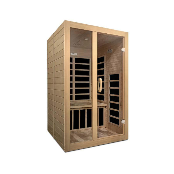 Dynamic Santiago 2-Person Low EMF FAR Infrared Sauna - Canadian Hemlock - Wish Rock Relaxation