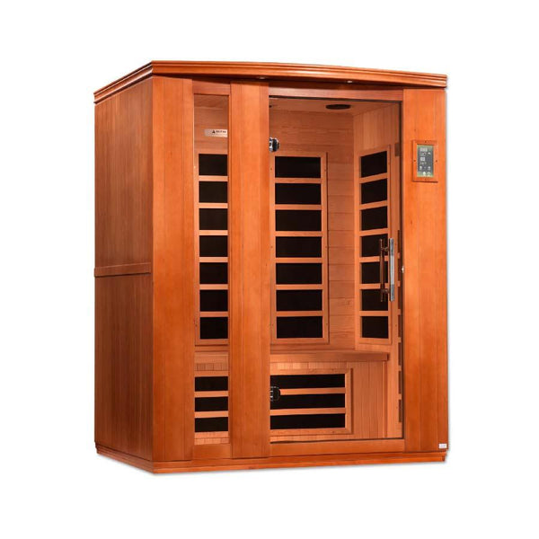 Dynamic Lugano 3-person Low EMF FAR Infrared Sauna - Canadian Hemlock - Wish Rock Relaxation