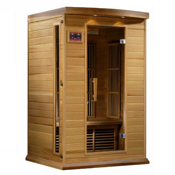 Maxxus "Cholet Edition" 2-Person Near Zero EMF FAR Infrared Sauna - Canadian Red Cedar - Wish Rock Relaxation