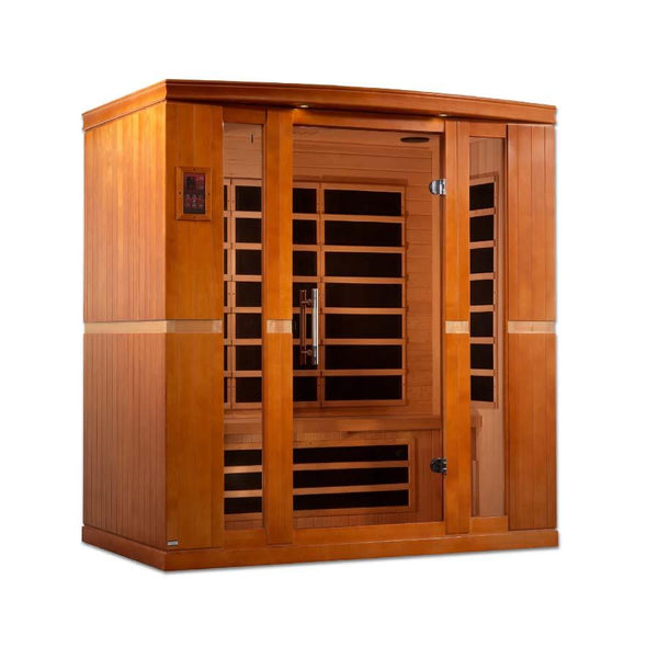 Dynamic Bergamo 4-Person Low EMF FAR Infrared Sauna - Canadian Hemlock - Wish Rock Relaxation