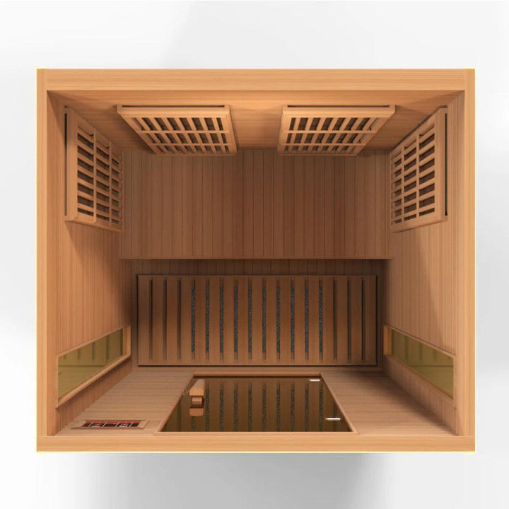 Maxxus "Cholet Edition" 2-Person Near Zero EMF FAR Infrared Sauna - Canadian Red Cedar - Wish Rock Relaxation