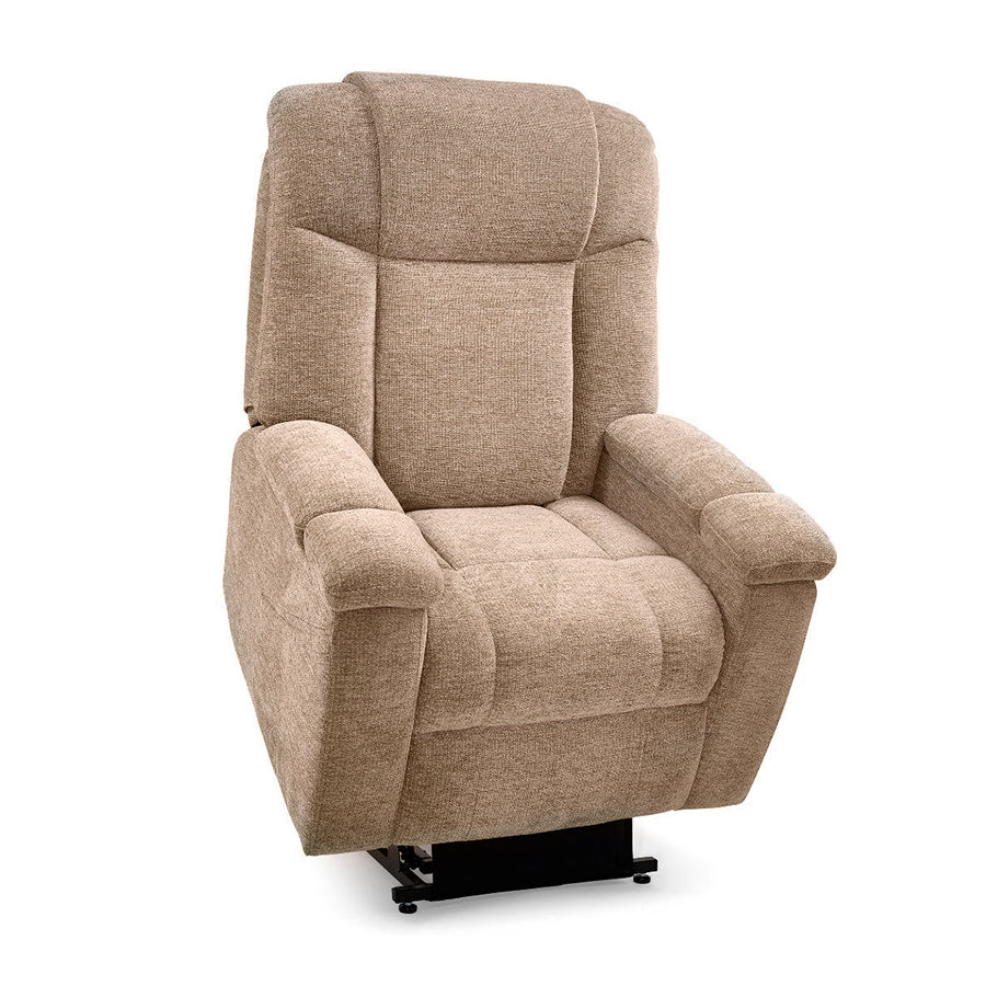 UltraComfort™ UC477 Venice Large 5-Zone Power Lift Chair in sand displayed at a front angle.