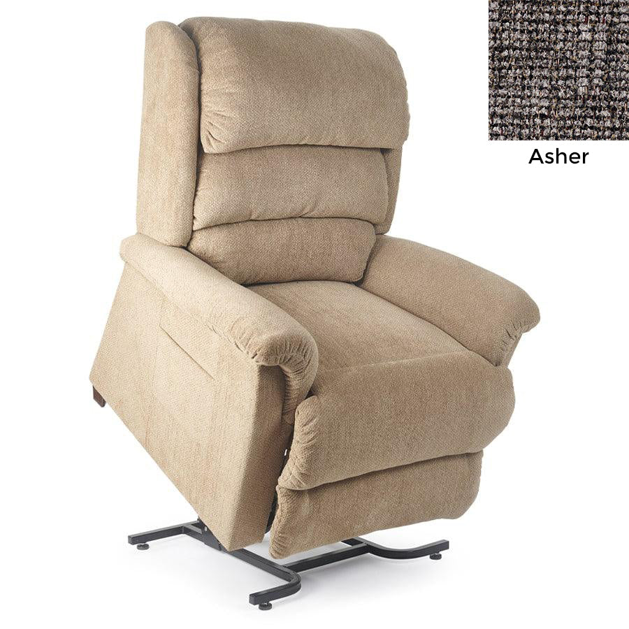 UltraComfort UC559-M Polaris 2 Zone Zero Gravity Lift Chair in Imagine Fabric Antler with Asher swatch on upper right corner