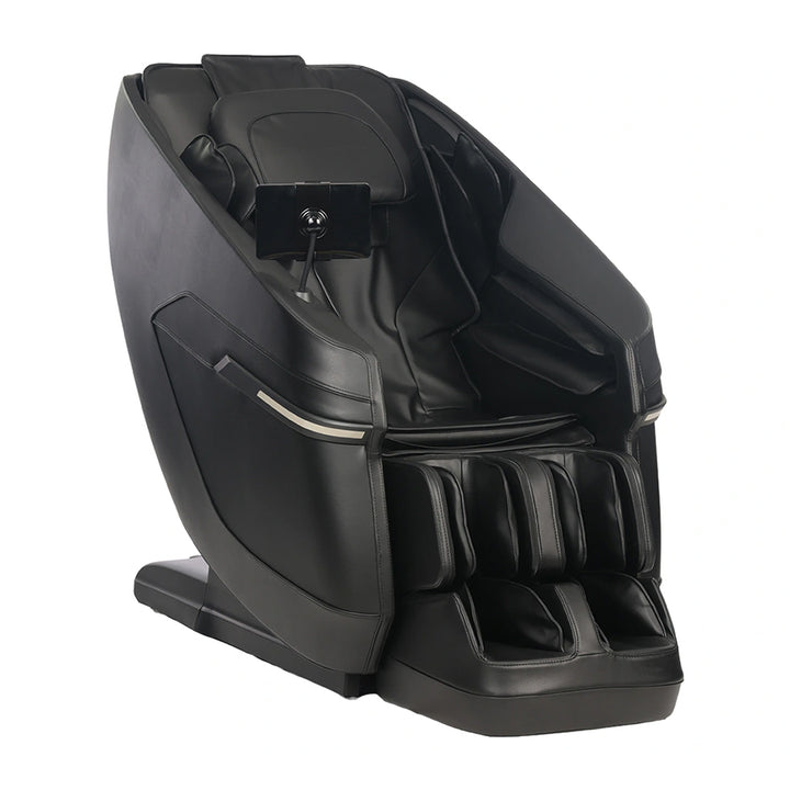 Kyota Zenyu M338 Massage Chair in black viewed from above showing seat, armrests, and leg massage compartments from Wish Rock Relaxation.