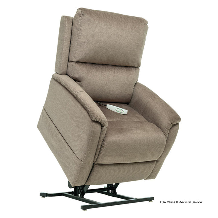 Mega Motion MM-3605 Trio Mezzo 3-Position Lift Chair in Taupe color lift position from Wish Rock Relaxation