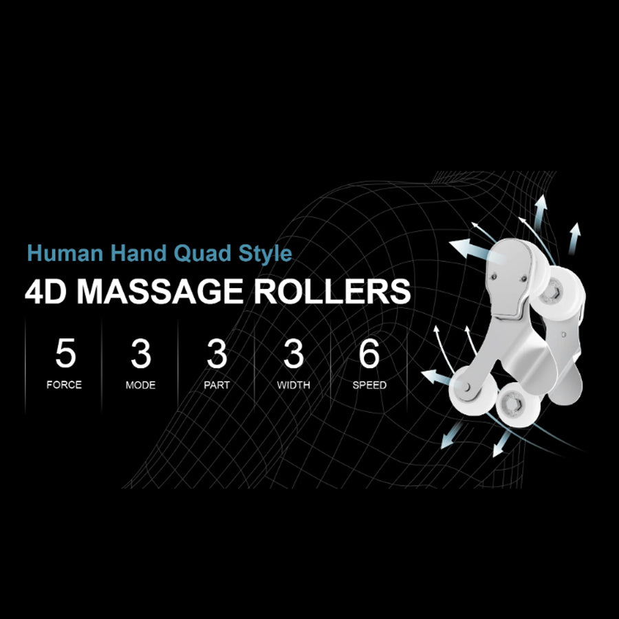 saki OS-Pro 4D Encore Massage Chair in black with quad-style 4D rollers from Wish Rock Relaxation