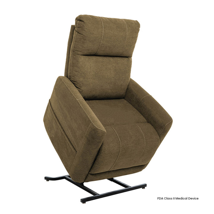 Mega Motion MM-3615 Trio Invigorate 3 Position Lift Chair in Earth color lift position from Wish Rock Relaxation