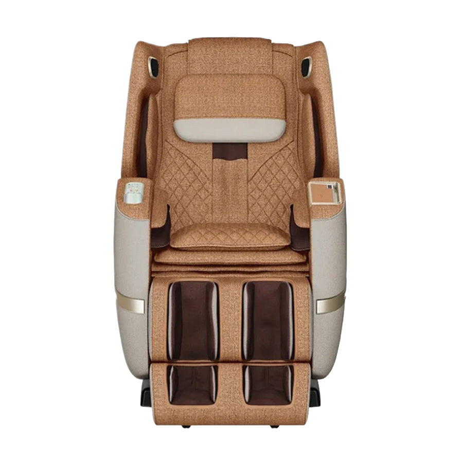Positive Posture Solara Massage Chair in butterscotch showing quilted seat and full-body air massage pods