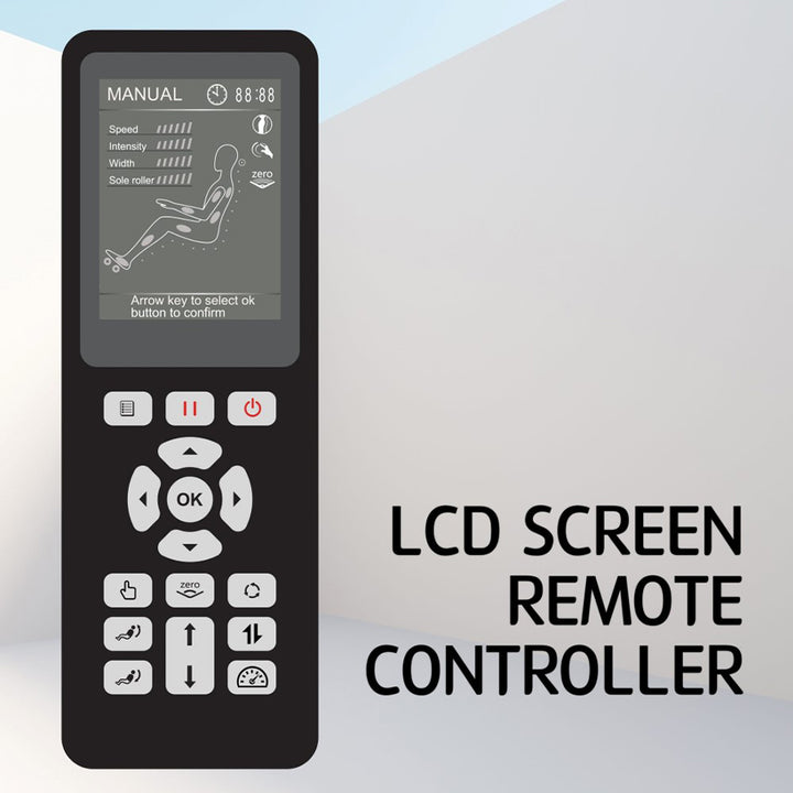 Kahuna HM-5000 massage chair LCD screen remote controller from Wish Rock Relaxation.