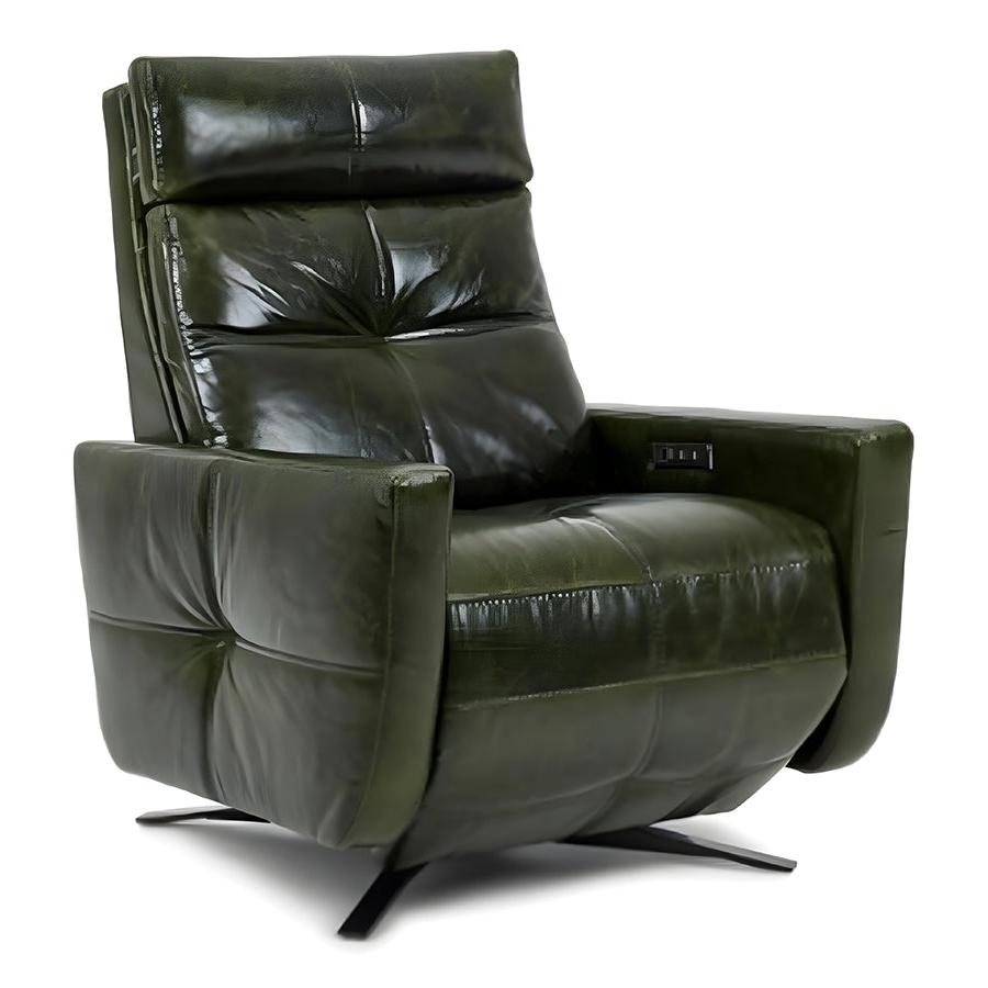 American Leather Comfort Air Rainier Solace Power Zero Gravity Recliner in Leather Tier H Mont Blanc Evergreen from Wish Rock Relaxation