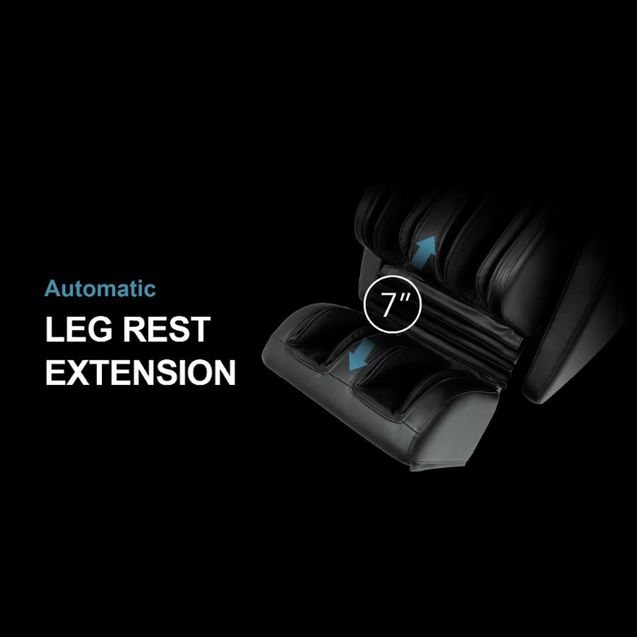 Osaki OS-Pro 4D Encore Massage Chair in black with automatic 7-inch leg rest extension