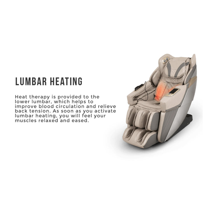 Osaki OS-3D Hamilton LE Massage Chair showing lumbar heating areas.