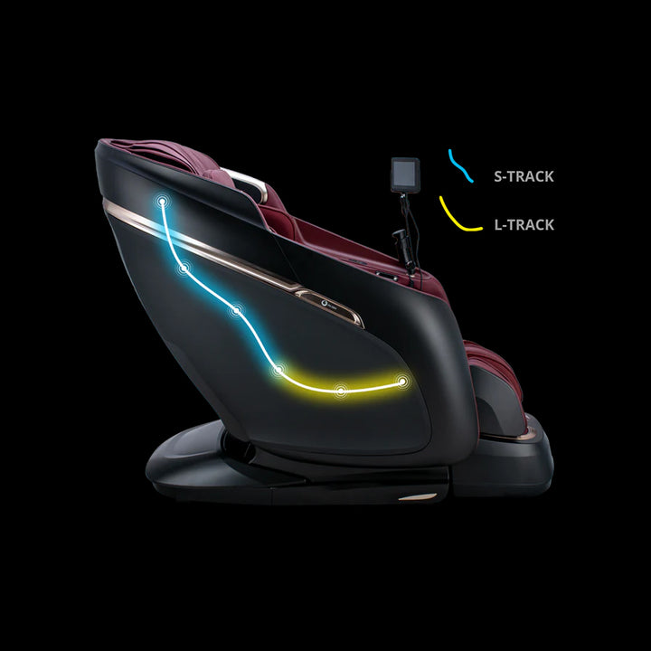 Ogawa Master Drive DUO 4D+3D Massage Chair (OG 8900) showing SL-Track providing extensive massage coverage.