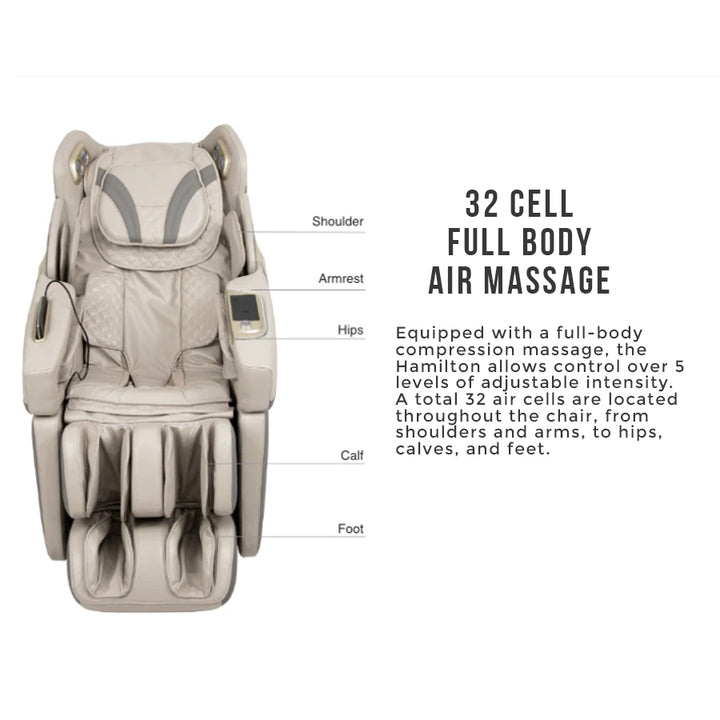 Osaki OS-3D Hamilton LE Massage Chair featuring 48-cell full body air massage zones from Wish Rock Relaxation