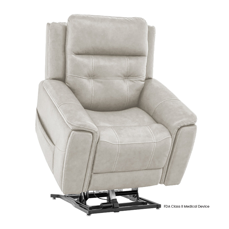 Mega Motion MM-3975 iNFI Elite Infinite Position Leather Lift Chair in Dove Color
