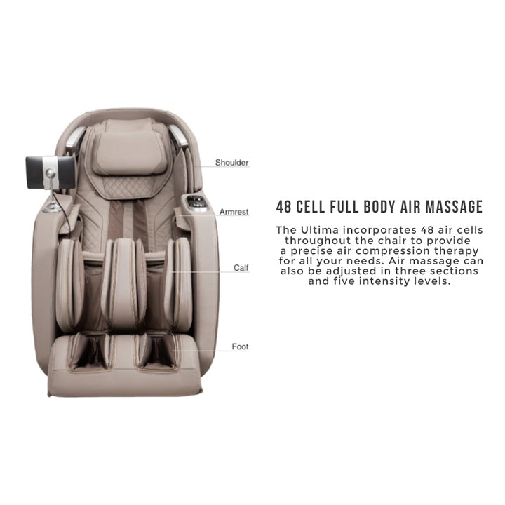 Osaki OP-4D Ultima Massage Chair featuring 48-cell full body air massage zones from Wish Rock Relaxation