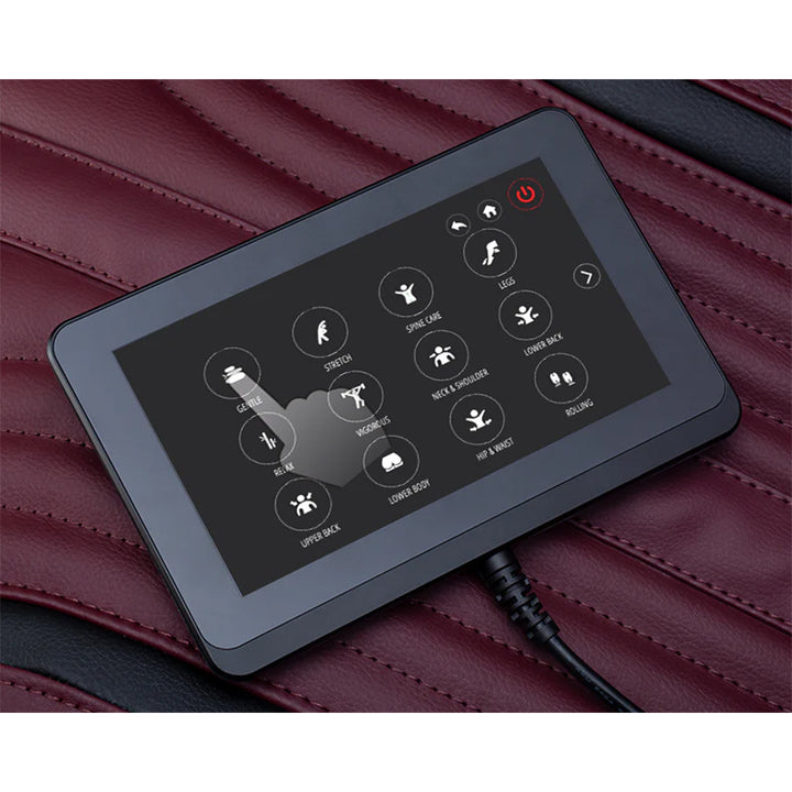 Ogawa Master Drive DUO 4D+3D Massage Chair (OG 8900) touchscreen with auto massage program selection interface.
