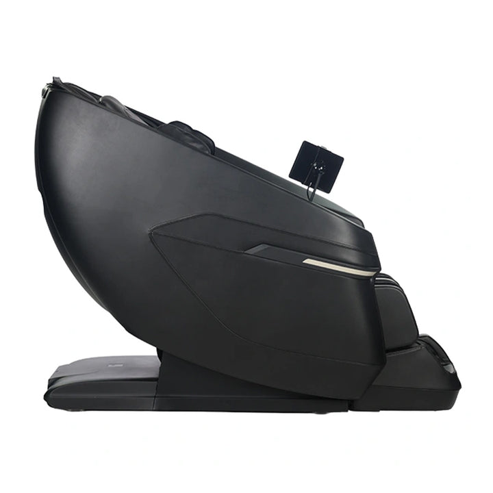 Kyota Zenyu M338 Massage Chair in black upright showing sleek side panel and ergonomic frame.