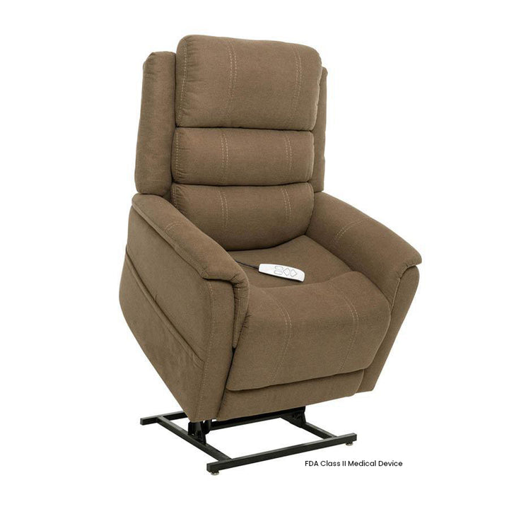 Mega Motion MM-3603 iNFI ATTAIN Infinite Position Lift Chair in Latte color lift position.