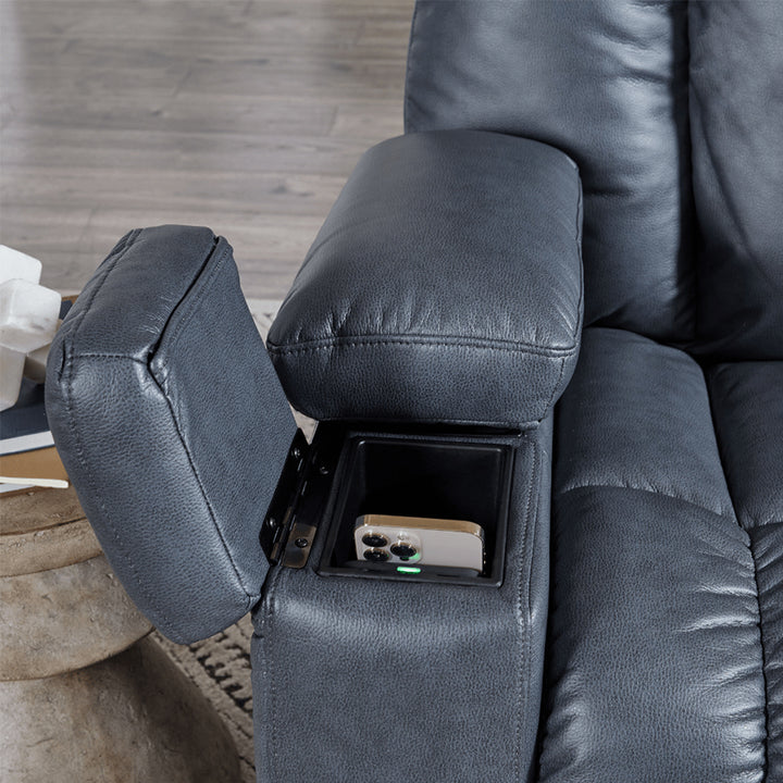 UltraCozy UC677 by UltraComfort™ Large 5-Zone Power Recliner - Storage Compartment