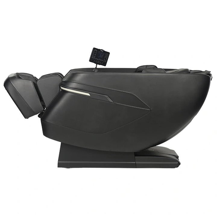 Kyota Zenyu M338 Massage Chair in black shown in zero gravity recline with full-body contour design.