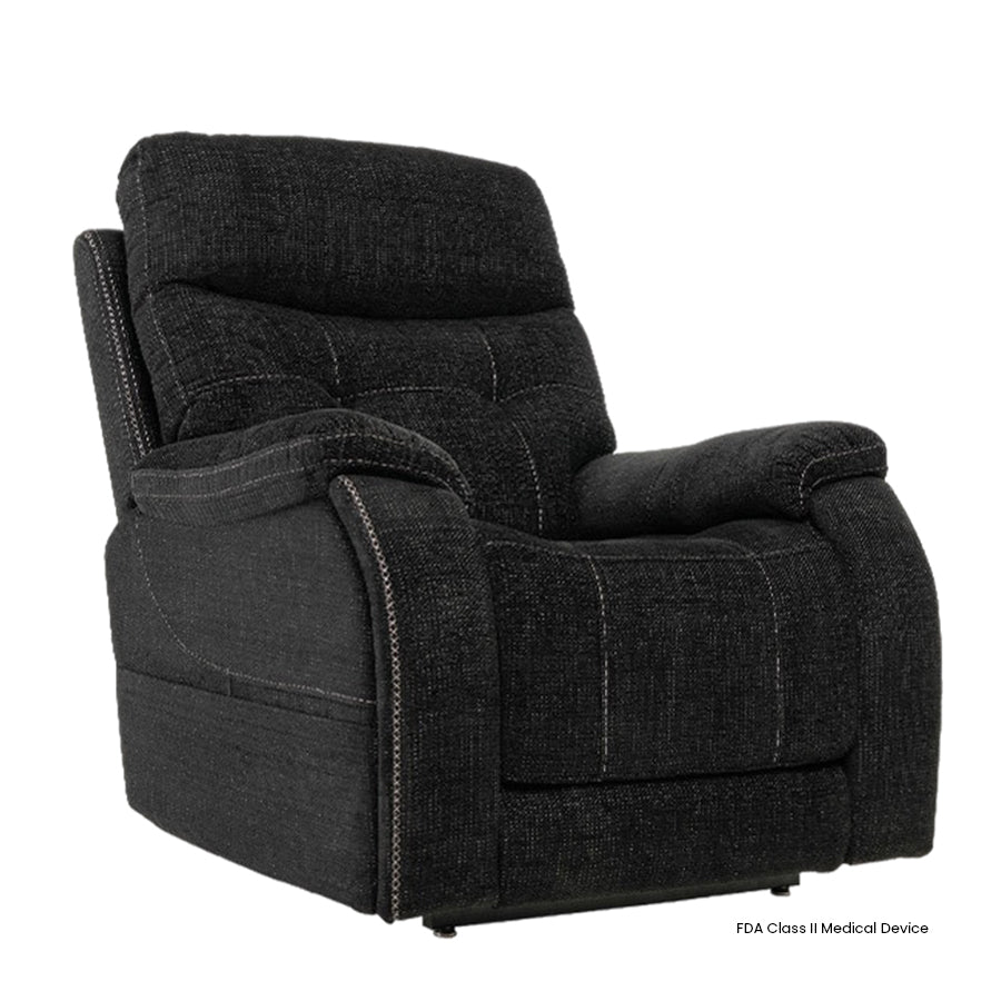 Mega Motion MM-3712 iNFI Elite Infinite Position Lift Chair in Ebony color in an upright sitting position