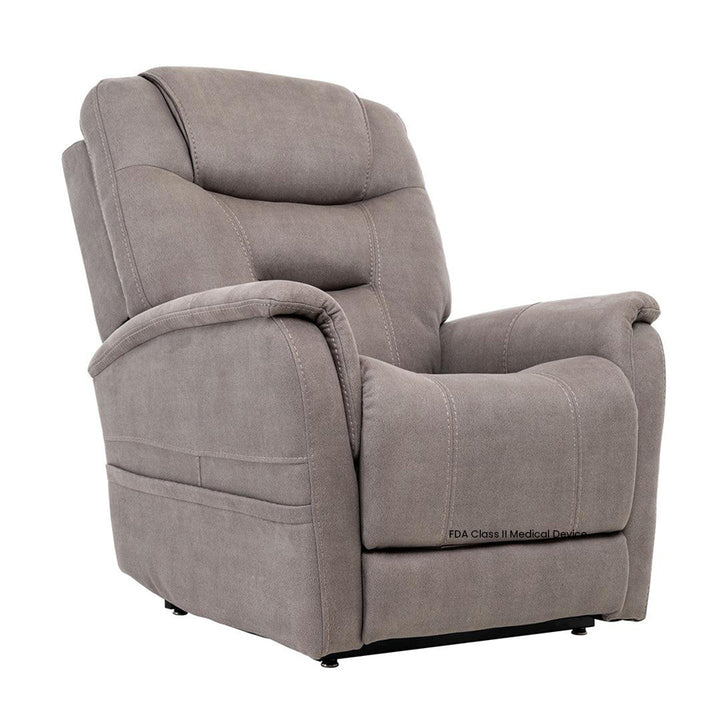 Mega Motion MM-3730 Stonewash Large Infinite Position Lift Chair in Dove color upright position