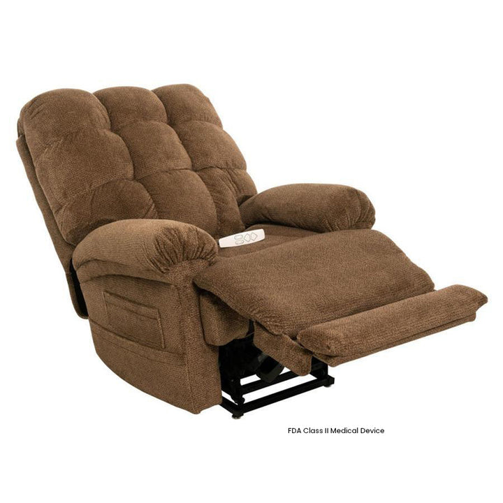 Ultimate Power Recliner Venus NM-1652SO Infinite Position Lift Chair in Nutmeg color showcasing the reclined position