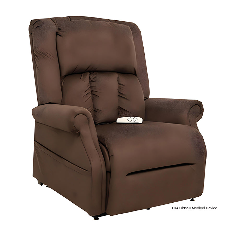 Mega Motion MM-7001 Vance 3 Position XL Lift Chair  in Cafe Color in an upright sitting position