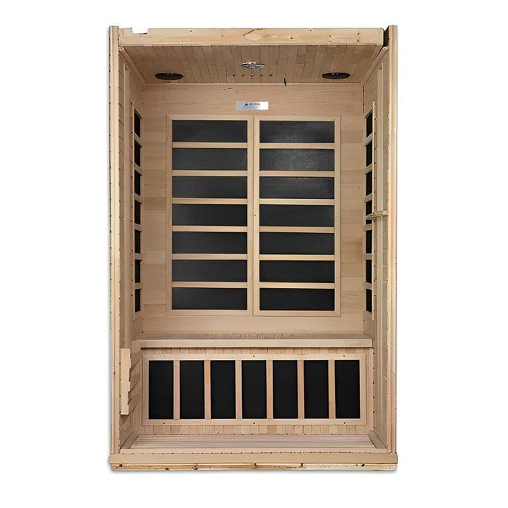 Venice 2 Person Low EMF FAR Infrared Sauna - Canadian Hemlock - Wish Rock Relaxation