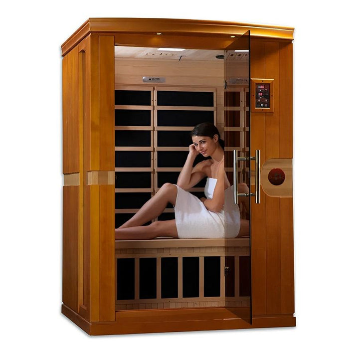 Venice 2 Person Low EMF FAR Infrared Sauna - Canadian Hemlock - Wish Rock Relaxation