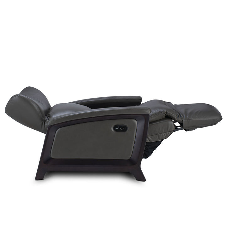 Svago Motion Mastery Lounge Chair (SV700) X1-700 in zero gravity position in gray leather and dark frame.