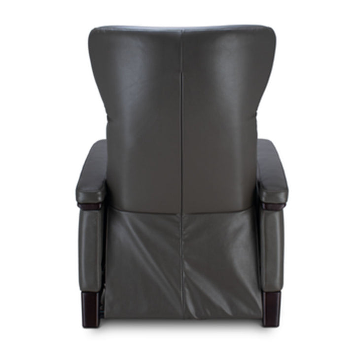 Svago Motion Mastery Lounge Chair (SV700) X2-701 in gray leather with dark trim shown from the back.