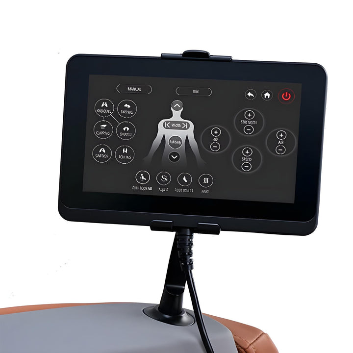 Ogawa Master Drive LE (OG 8100) tablet displaying manual massage customization interface