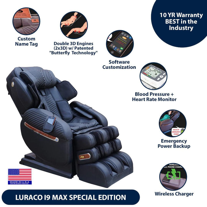 Luraco i9 Max Special Edition Massage Chair - Open Box - Wish Rock Relaxation