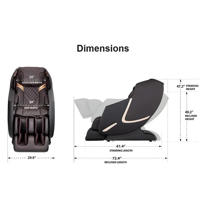 Titan Pro-Prestige 3D Massage Chair - Measurement