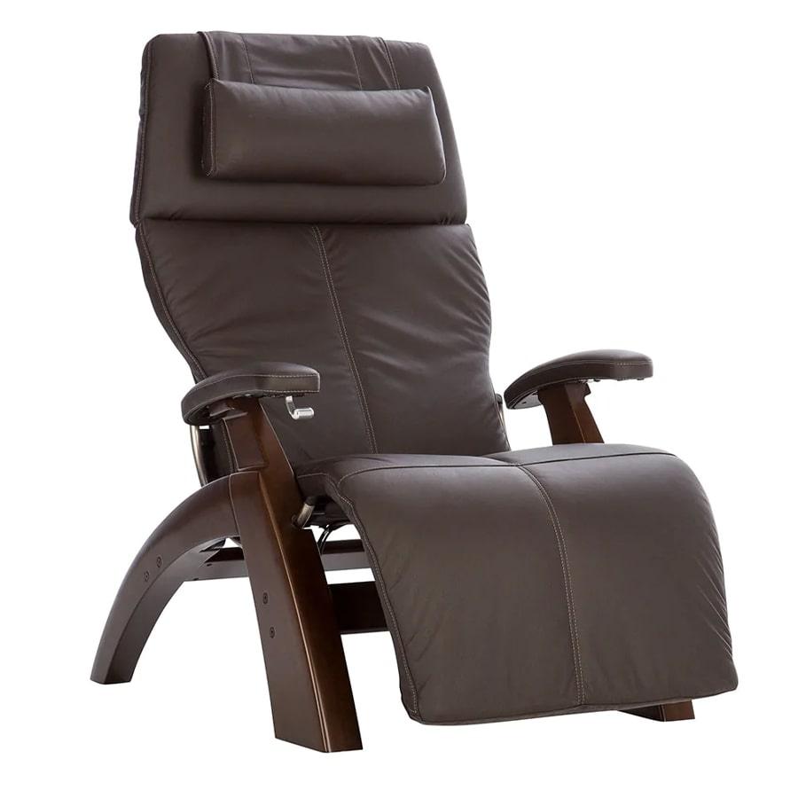Human Touch Perfect Chair PC-350 Classic Power Zero Gravity Recliner - with a Dark Walnut Base and Espresso Leather Padset from Wish Rock Relaxation